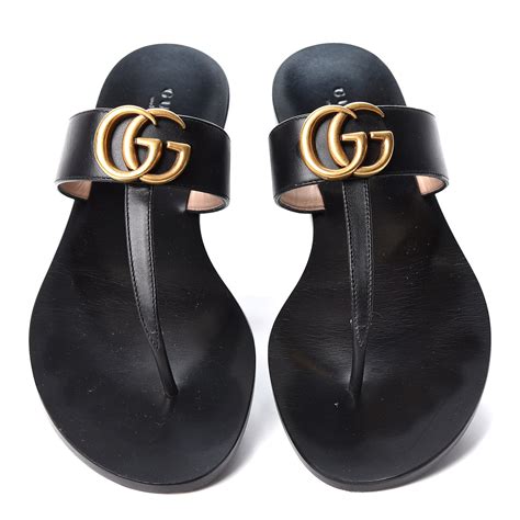 gucci thong slides black